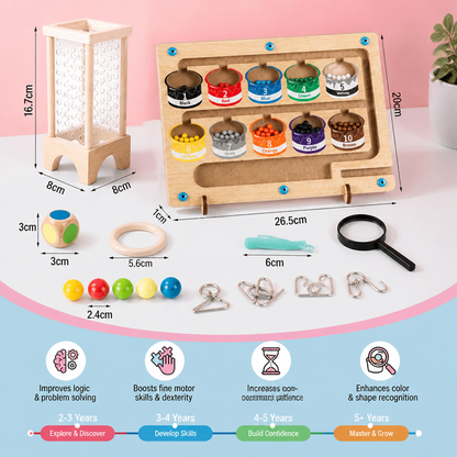 3-Piece Montessori Play and Development Puzzle Set for Children