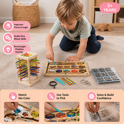 3-Piece Montessori Play and Development Puzzle Set for Children