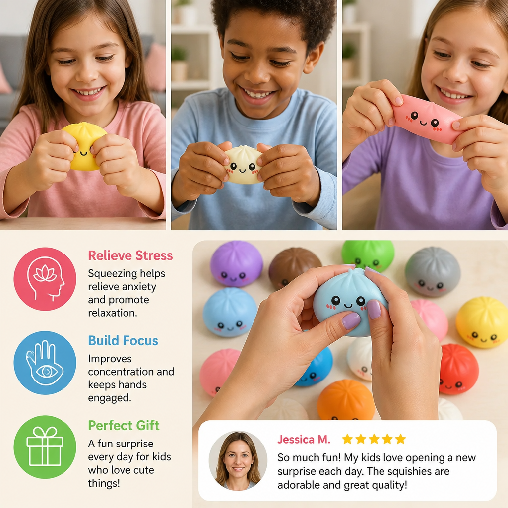 Dumpling Squishy Advent Calendar with Mystery Fidget Surprises