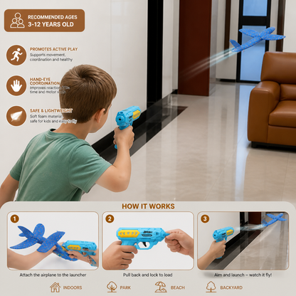Foam Glider Airplane Launcher Set