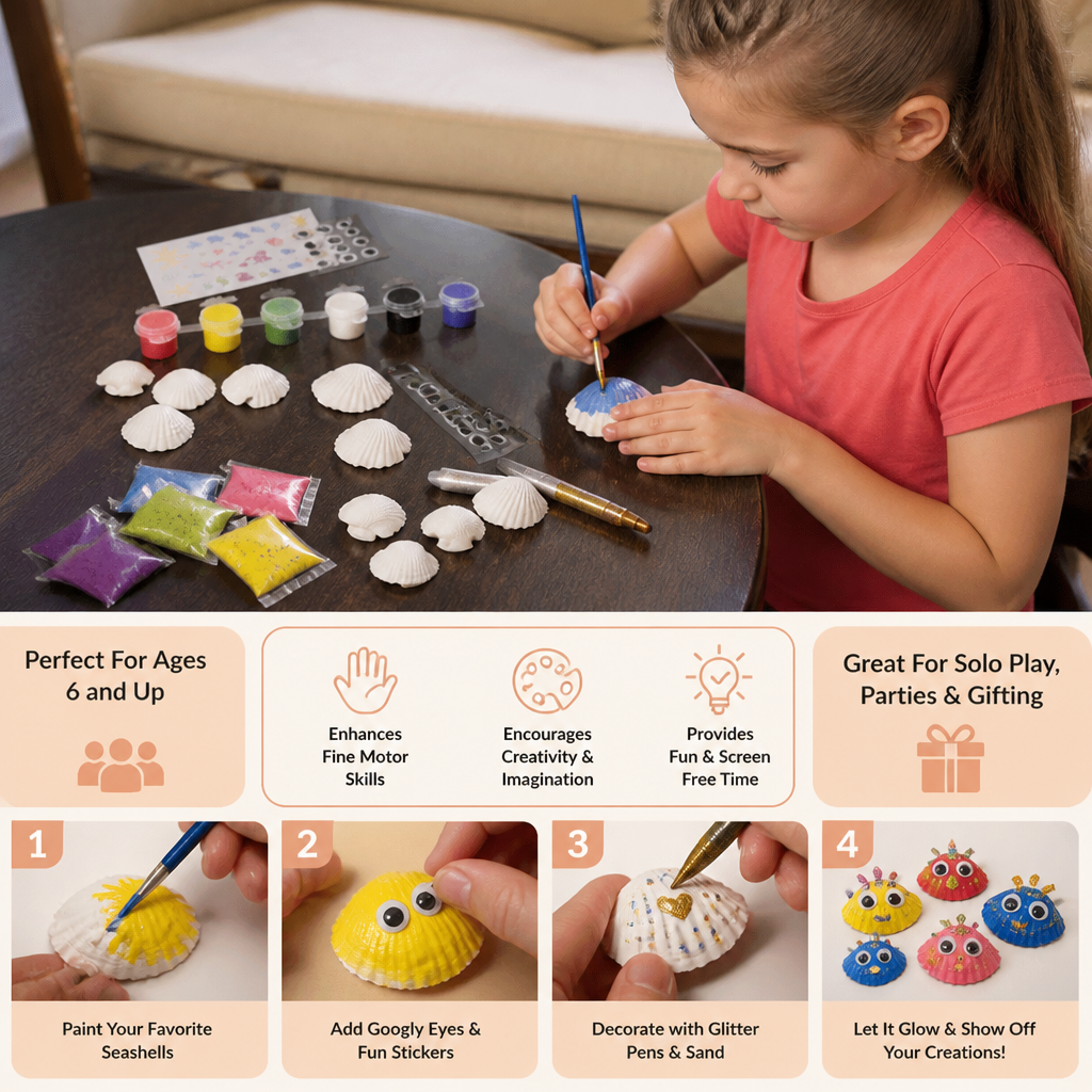 Glow in the Dark Sea Shell Painting & Craft Kit