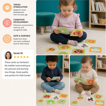Montessori Baby Learning Flash Cards – Visual Stimulation, Color Recognition & Categorization Set