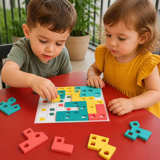 Montessori Wooden Shape Matching Puzzle – Color & Logic Brain Training Game
