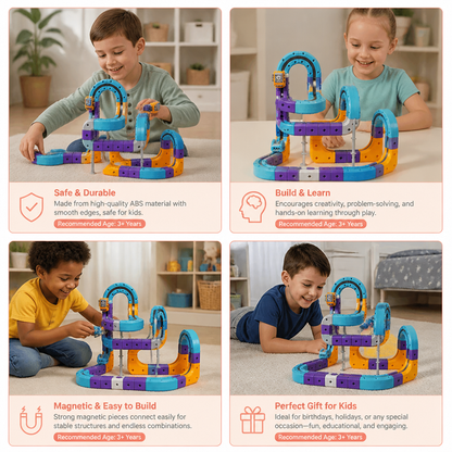 DIY Gravity Cube Track Building Kit with Electric Train