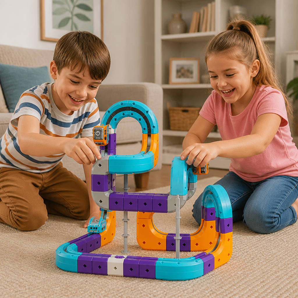 DIY Gravity Cube Track Building Kit with Electric Train