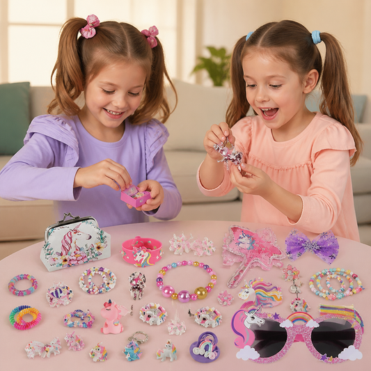 24-Day Unicorn Advent Calendar with Hair Accessories, Stickers & Surprise Gifts