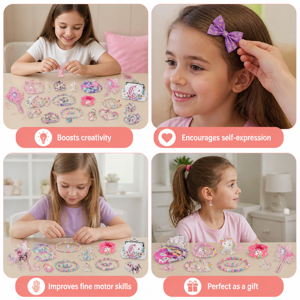 24-Day Unicorn Advent Calendar with Hair Accessories, Stickers & Surprise Gifts