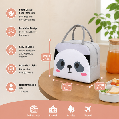 Cartoon Animal Insulated Lunch Bag for Kids