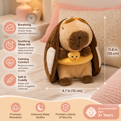 Breathing Capybara Plush Toy – Soft & Cuddly Sleep Companion