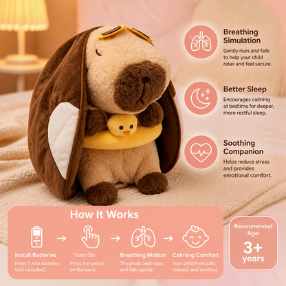 Breathing Capybara Plush Toy – Soft & Cuddly Sleep Companion