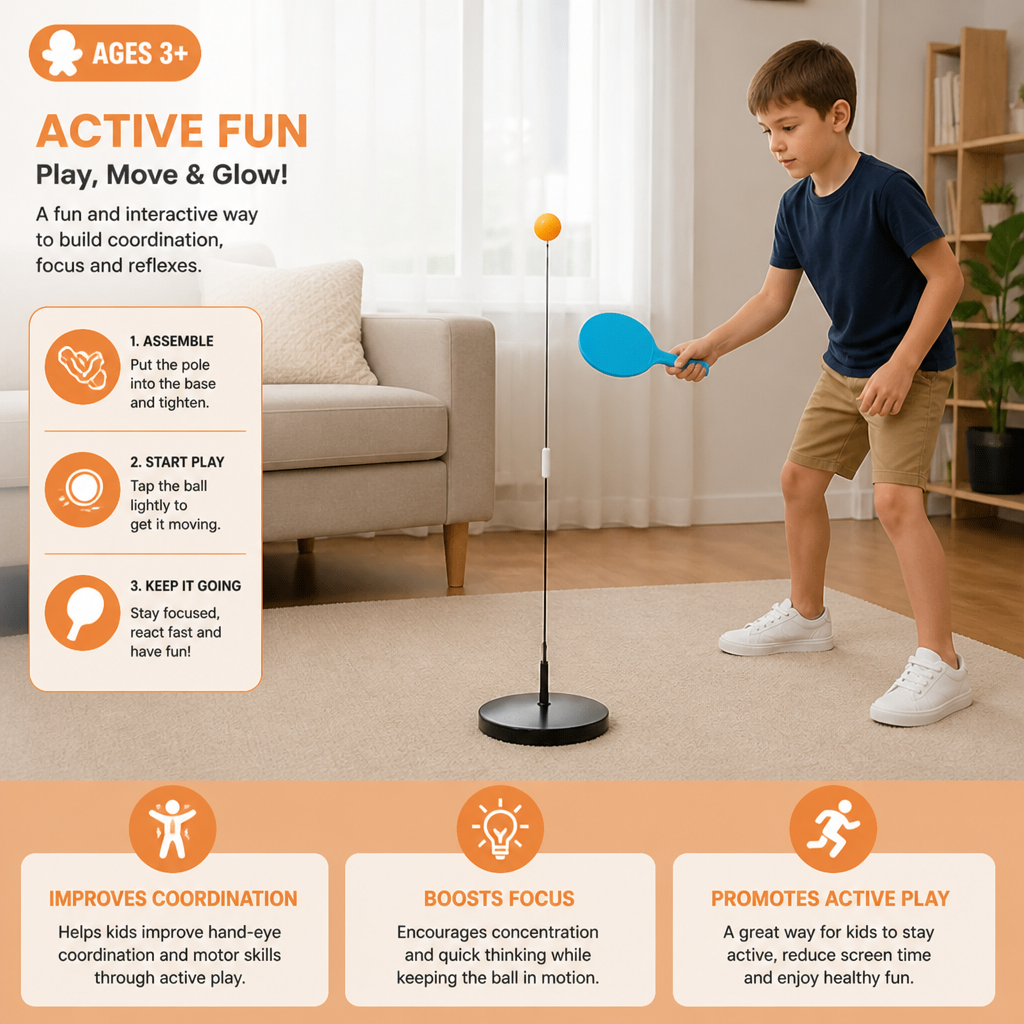 Interactive Light-Up Table Tennis Game for Kids