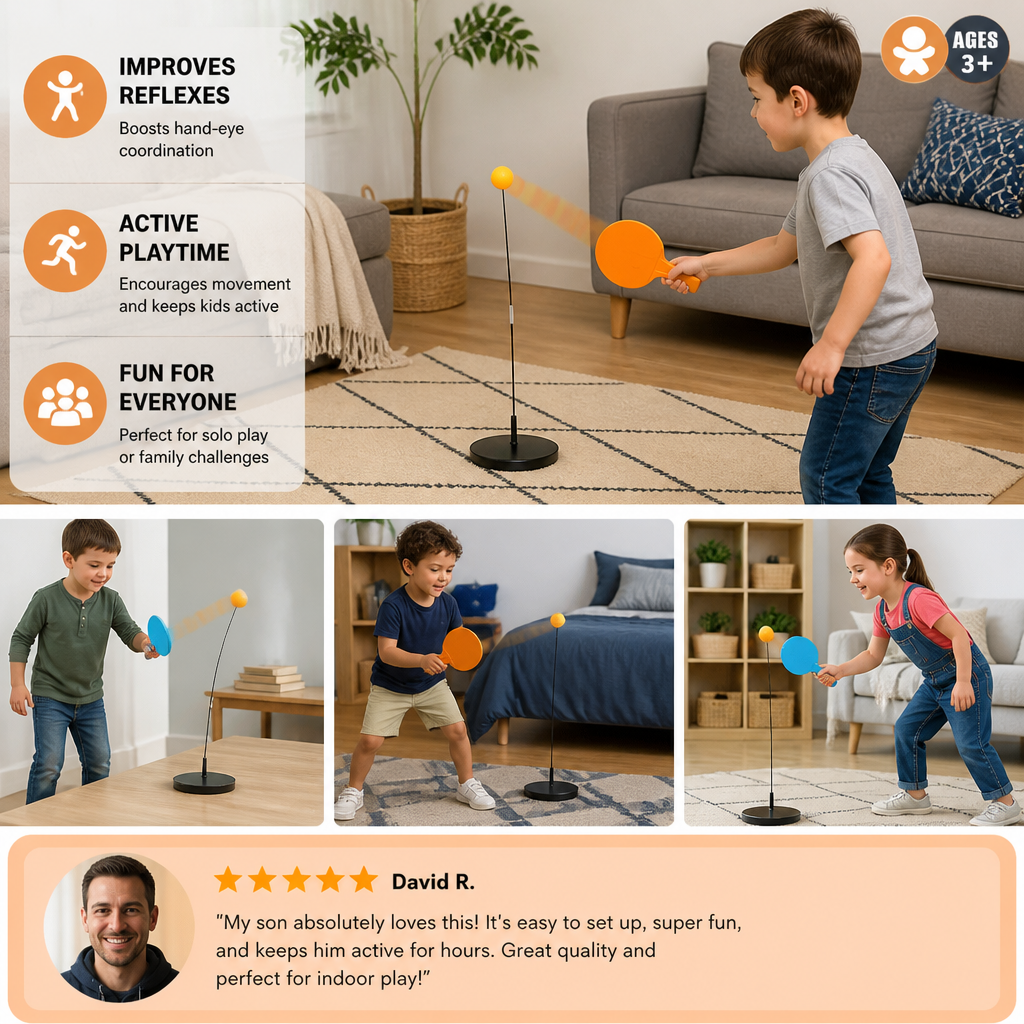 Interactive Light-Up Table Tennis Game for Kids