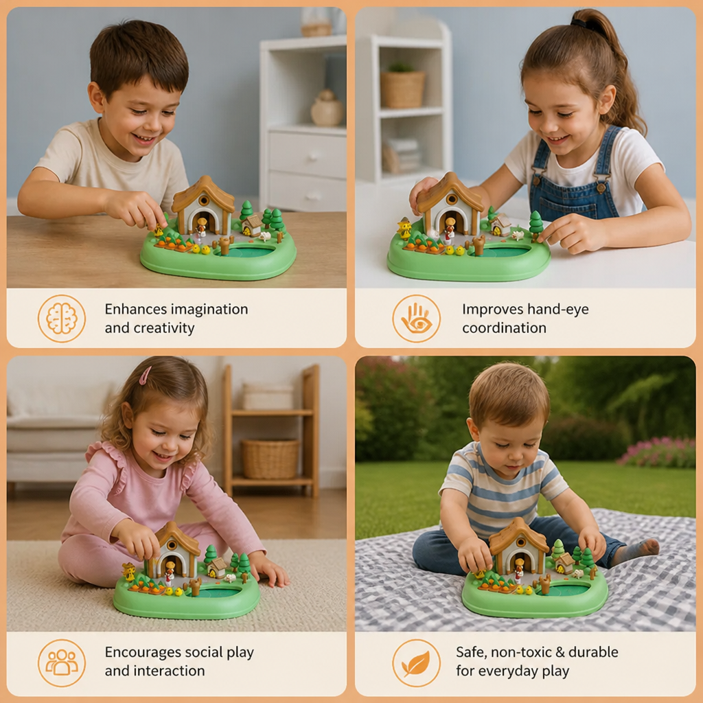 Magnetic Dream Castle & Garden Playset for Kids