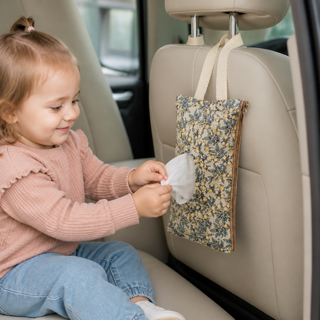 Hanging Tissue Holder for Strollers, Cribs & Cars