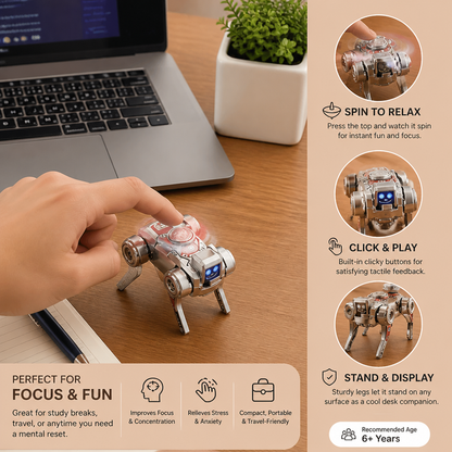 3-in-1 Mechanical Robot Dog Fidget Spinner Toy