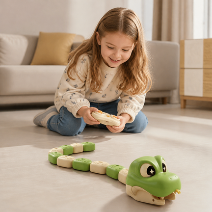 Interactive Growing RC Snake STEM Toy – Eats Blocks & Grows Longer