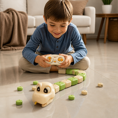 Interactive Growing RC Snake STEM Toy – Eats Blocks & Grows Longer