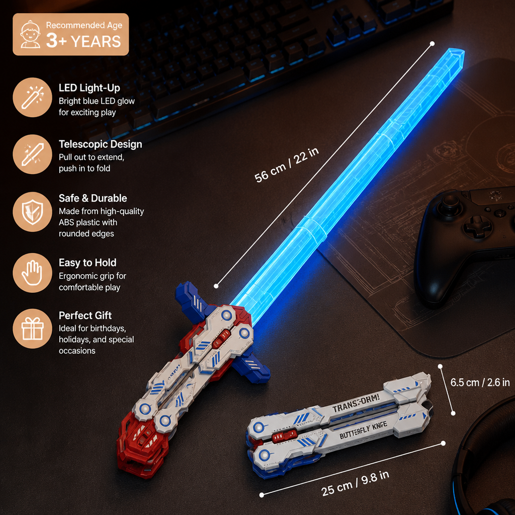 Glowing Telescopic Butterfly Sword Toy