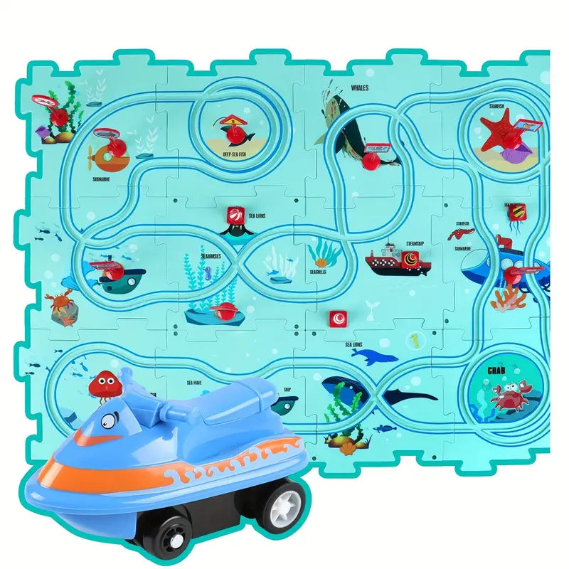 Puzzle Track Building Block Race
