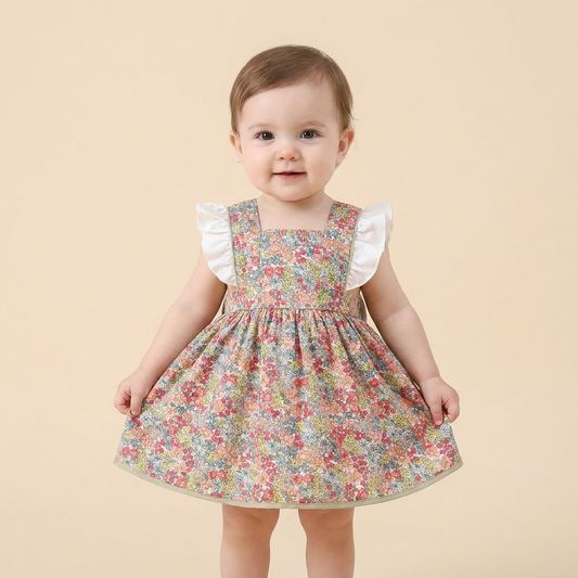 Vintage Bloom Bow Dress