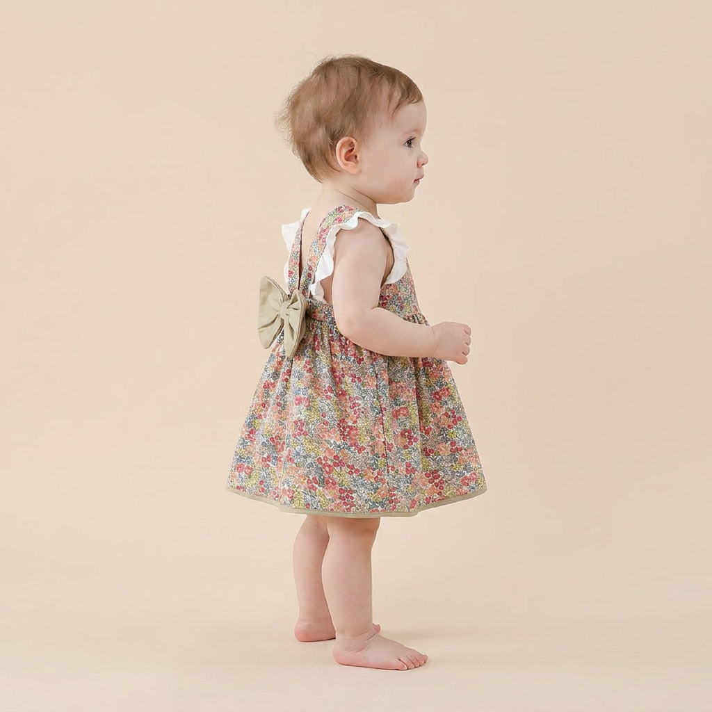 Vintage Bloom Bow Dress
