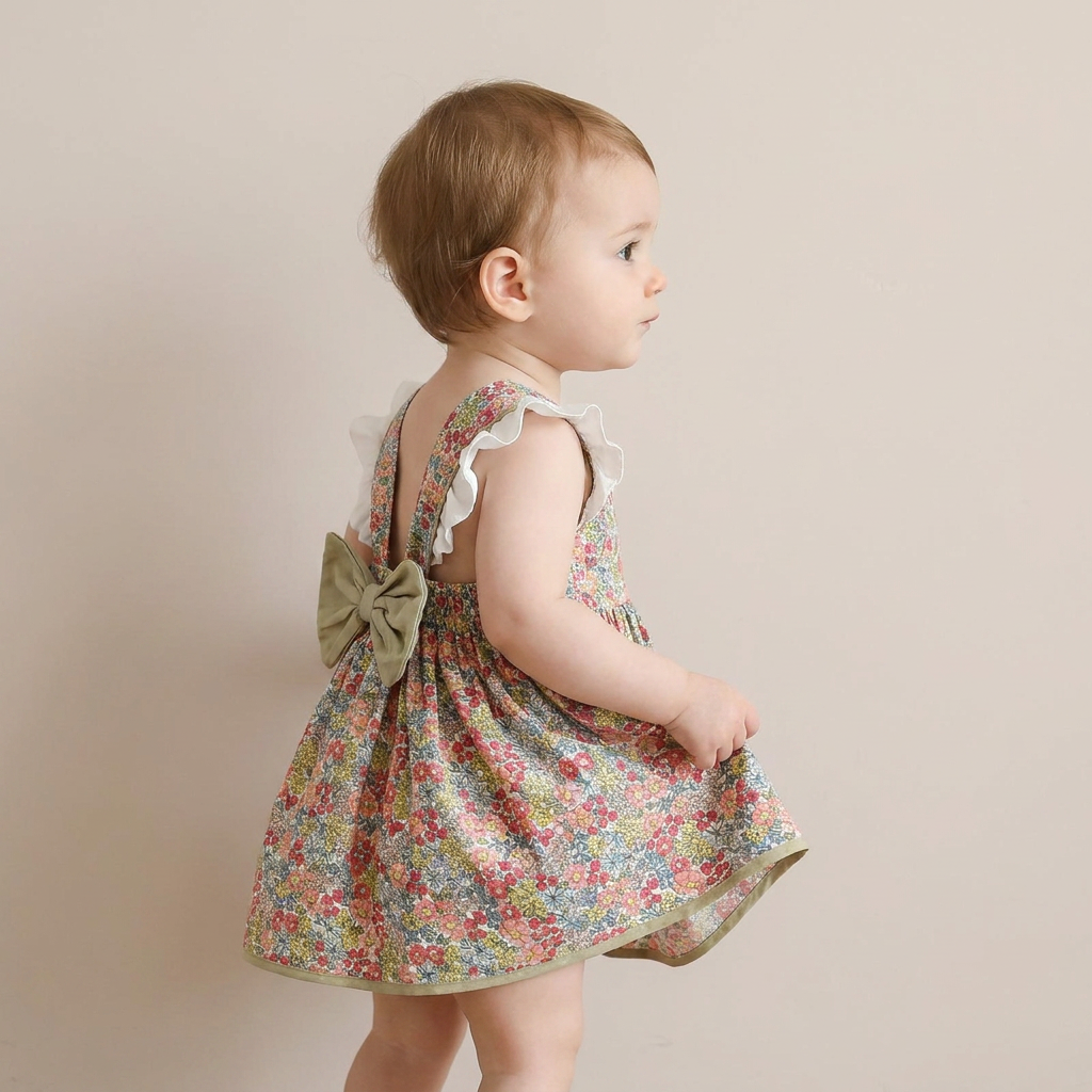 Vintage Bloom Bow Dress