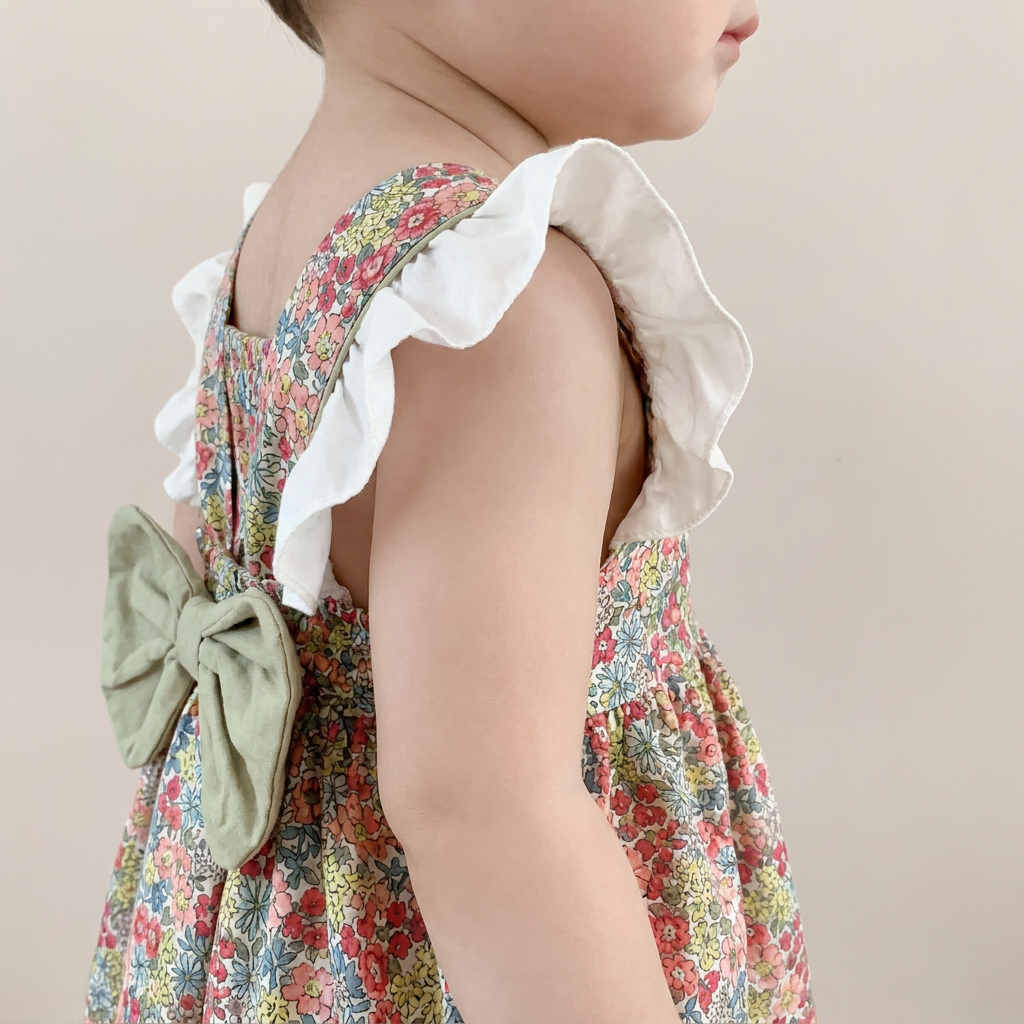 Vintage Bloom Bow Dress