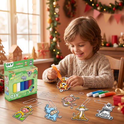 DIY Christmas No-Bake Glue Painting Ornament Craft Kit for Kids