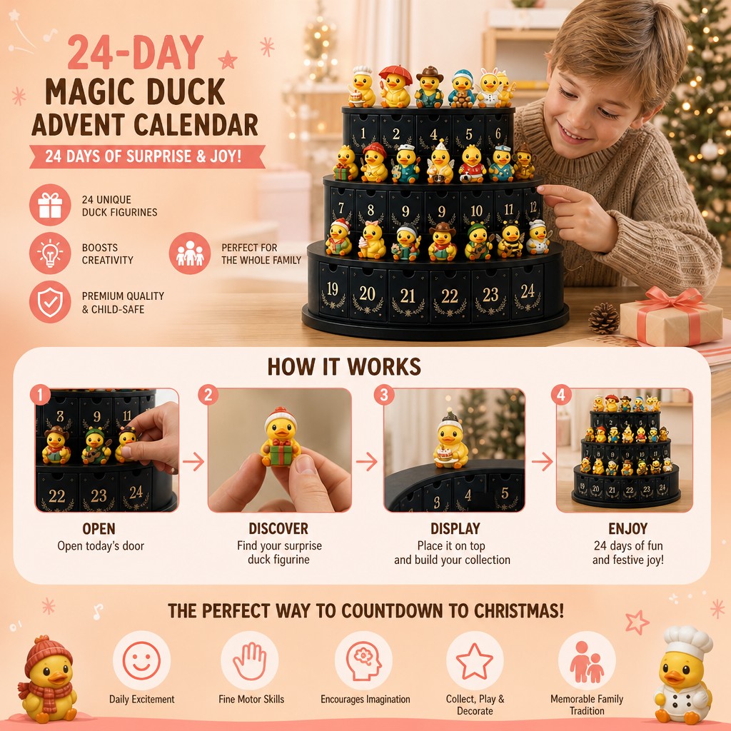 24-Day Magic Duck Advent Calendar with Collectible Mini Figurines