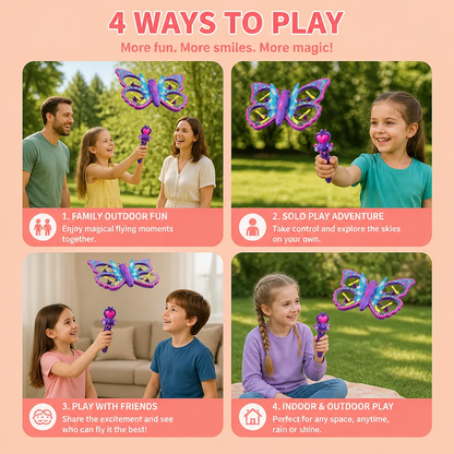 Magic Light-Up Butterfly Quadcopter Toy with Wand Control