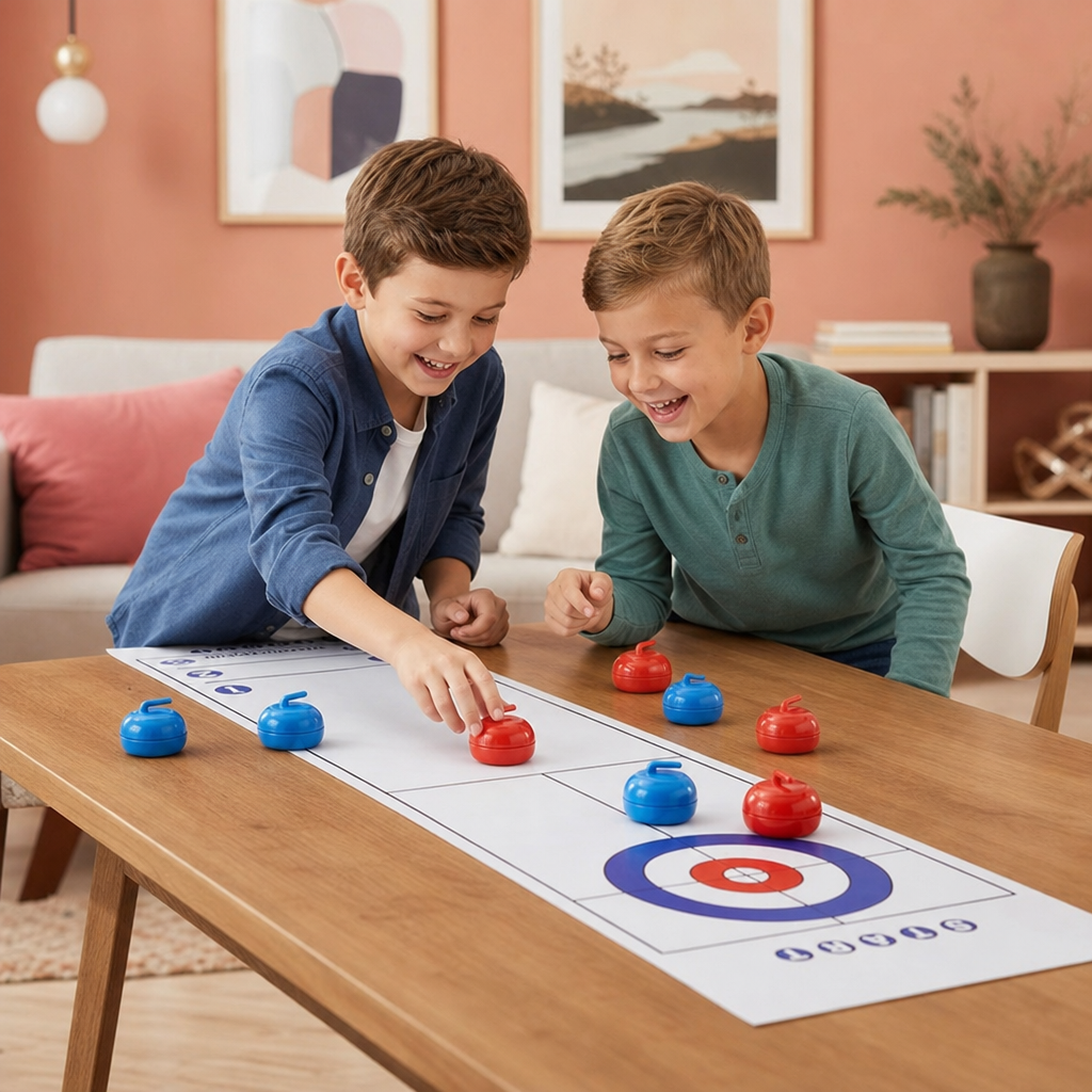 Portable Tabletop Curling Game – 2-Player Competition Set