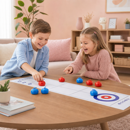 Portable Tabletop Curling Game – 2-Player Competition Set