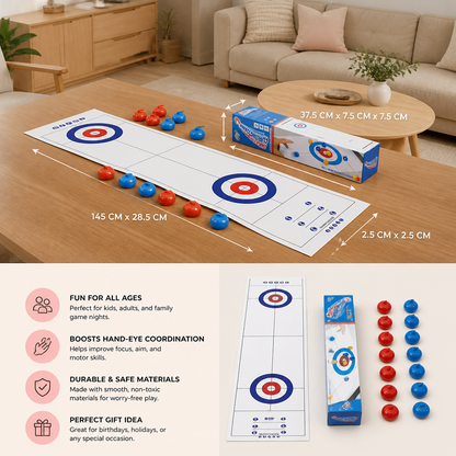 Portable Tabletop Curling Game – 2-Player Competition Set