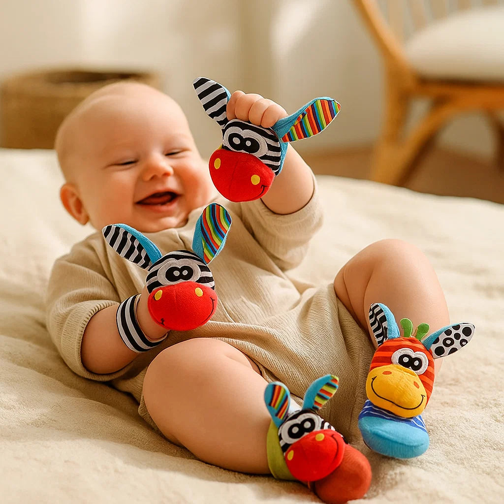 Sensory Baby Plush Socks and Bracelet