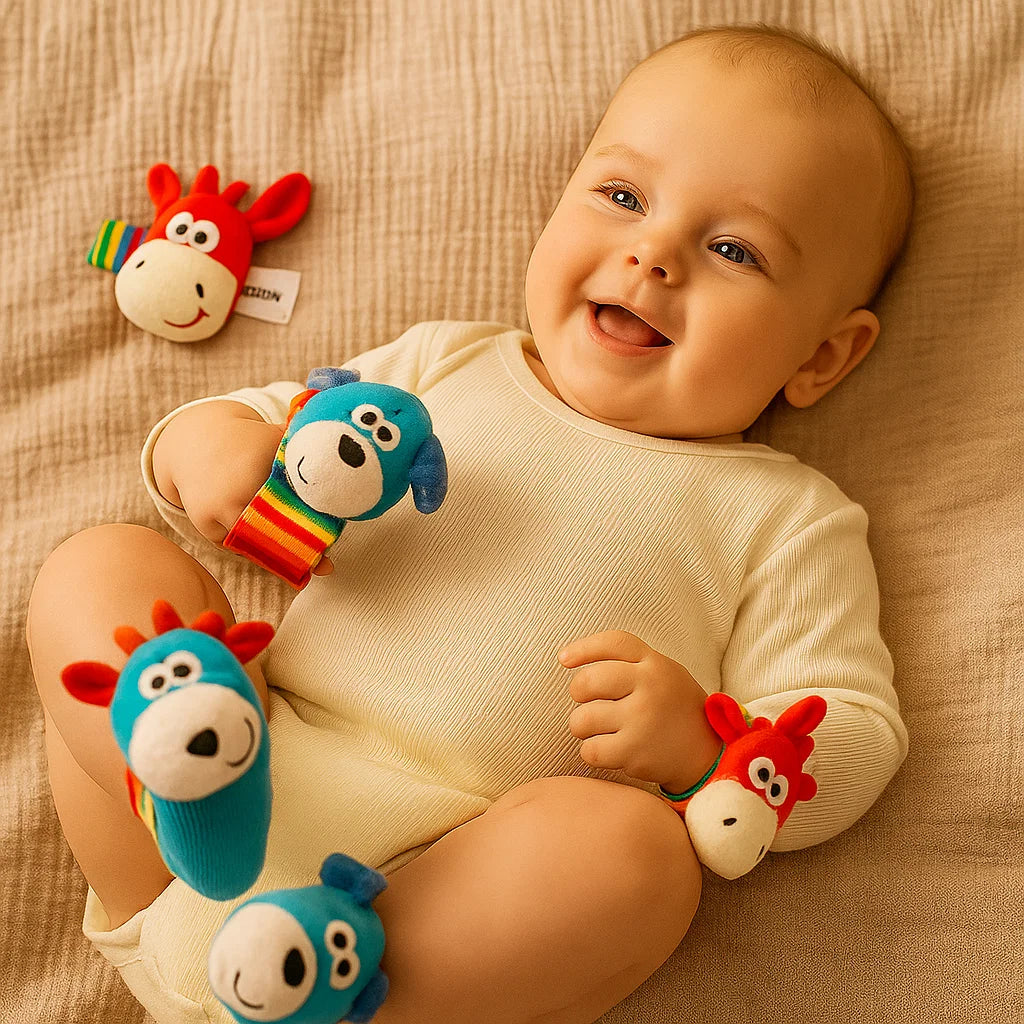 Sensory Baby Plush Socks and Bracelet