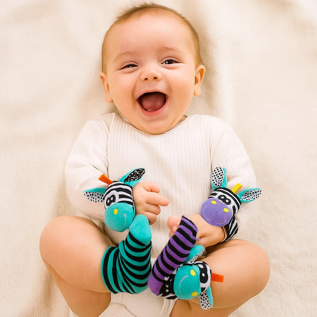 Sensory Baby Plush Socks and Bracelet