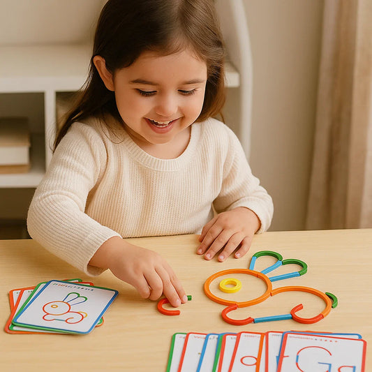 Educational Montessori Sticks and Rings Puzzle Blocks