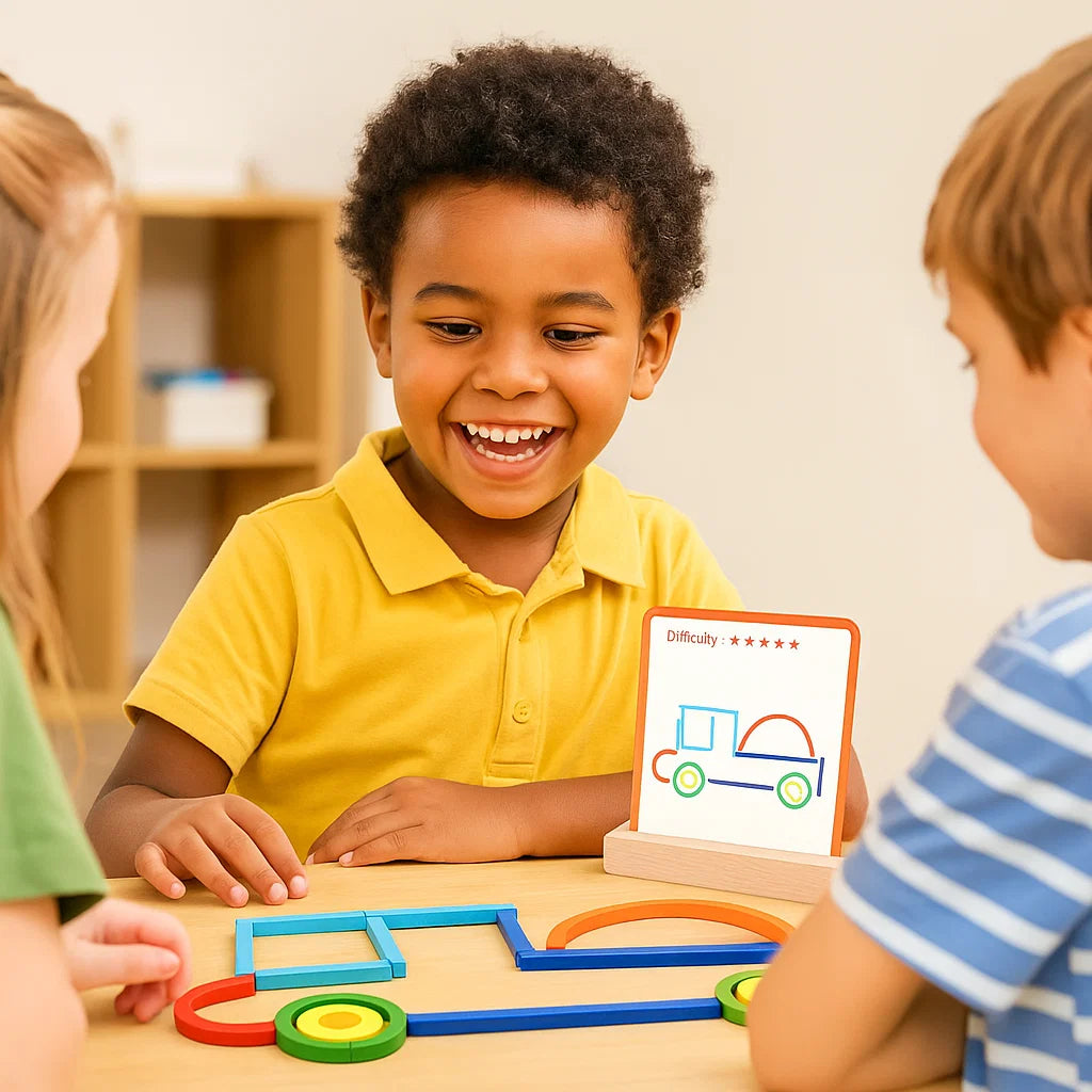 Educational Montessori Sticks and Rings Puzzle Blocks