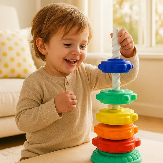 Rainbow Spinning and Color Tower Toy