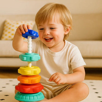 Rainbow Spinning and Color Tower Toy