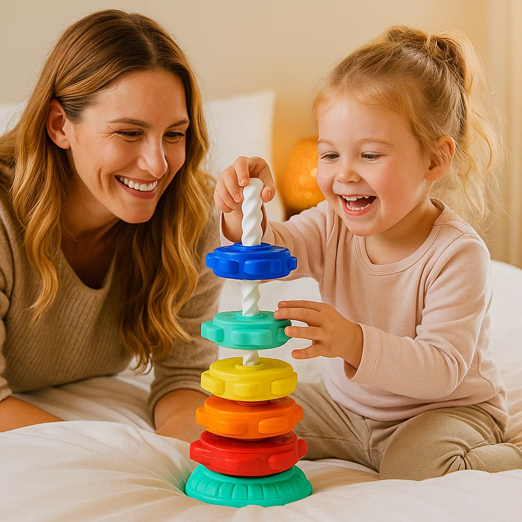 Rainbow Spinning and Color Tower Toy