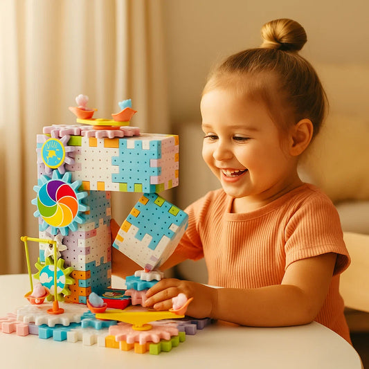 Rotating Montessori Cogwheel Building Block Toy