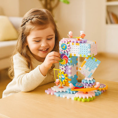 Rotating Montessori Cogwheel Building Block Toy