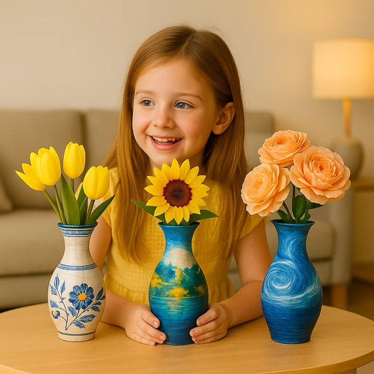 Elegant 3D Puzzle Vase – Suitable for Real Flowers