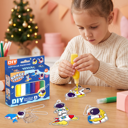 DIY Christmas No-Bake Glue Painting Ornament Craft Kit for Kids