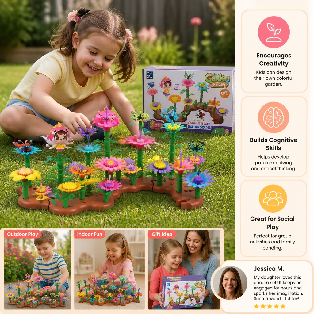 Flower Garden Building Toy for Kids – Creative Planting & Learning Playset for Little Gardeners
