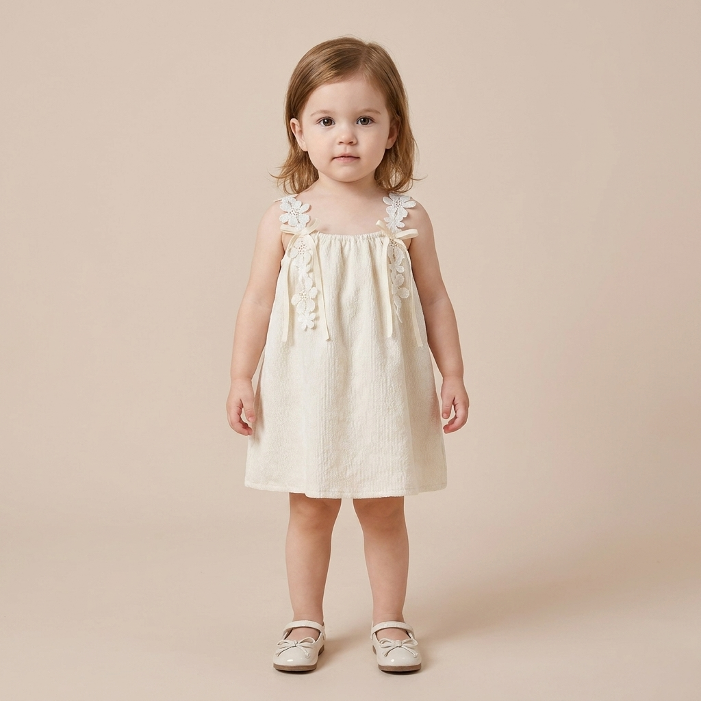 Delicate Blossom Linen Dress