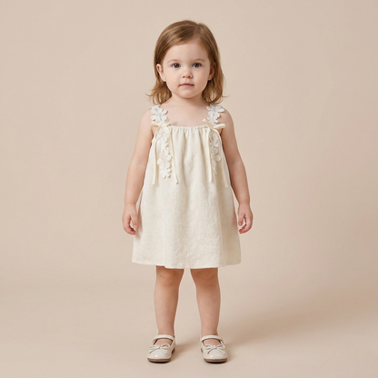 Delicate Blossom Linen Dress