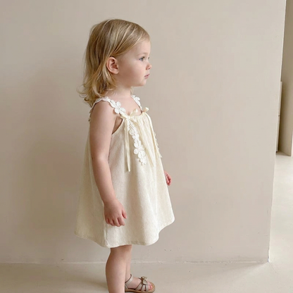 Delicate Blossom Linen Dress