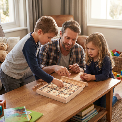 Wooden Sudoku Puzzle Board – Educational Logic & Math Game